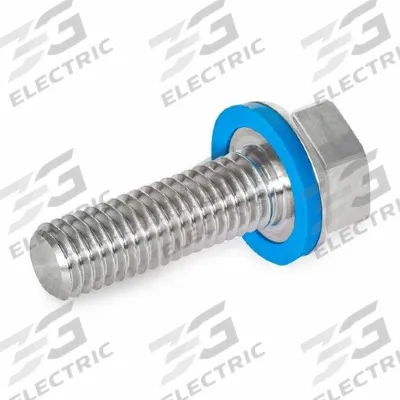 JW WINCO Hygienic Hex Head Screws: Stainless Steel, Fully Threaded, M8, 30 mm Fastener Lg - Low-Profile Hygienic Hex Head Screws with Sealing Washer