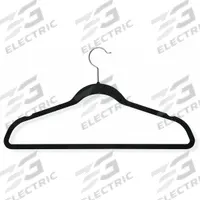 HONEY-CAN-DO Clothes Hanger: Velvet, 9 1/2 in Ht, 17 3/4 in Wd, Black, 3/16 in Thick, Notches (MPN HNG-01884). Key specifications — Material: Velvet; Features: Notches.