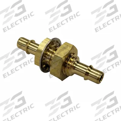 MEM-CO Barbed Fitting Adapter: 1/16 in ID x 1/16 in ID Size, Barbed x Barbed, Brass - Nickel-Plated Brass Barbed Tube Fittings