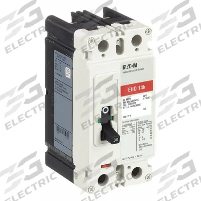 EATON Molded Case Circuit Breaker: 30 A Amps, 18kA at 240V AC, Fixed, ABC, Load Side Lug - FD-Frame Eaton Molded Case Circuit Breakers