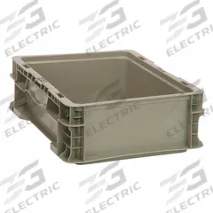 QUANTUM STORAGE SYSTEMS Straight Wall Tote: 2.2 gal, 12 in x 15 in x 5 in, Stacking Capable, Gray (MPN RSO1215-5). Key specifications — Material: Plastic; Stackable: Stacking Capable; Brand: QUANTUM STORAGE SYSTEMS.