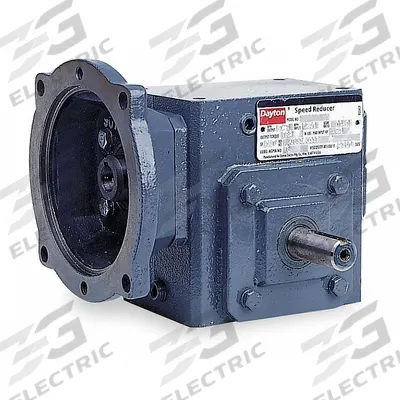 Dayton Speed Reducer: 40:1, 44 RPM, 0.5 hp Input Max, 477 in-lb Output Max, Keyed - Direct-Drive Right-Angle Speed Reducers