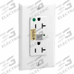 LEVITON Plugs and Receptacles: Hospital Grade, Duplex, 5-20R, White, 125V AC, 20 A, 2 Pole / 3 Wire (MPN 8380-W)