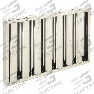GRAINGER Grease Filter: 16 in x 25 in x 2 in, Stainless Steel - Grease Collection Baffle Air Filters