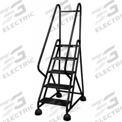 COTTERMAN Rolling Ladder: 3.8 ft Platform Ht, Partially Assembled, Steel, Wt-Actuated Auto-Lock (MPN ST-501 A2 C7 P5). Key specifications — Includes Handrails: Handrails Included; Material: Steel; Brand: COTTERMAN; Color: Black.
