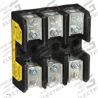 BUSSMANN Fuse Block: Open Block Design, 3 Pole, 600 V AC, Box Lug, Non-Indicating (MPN T60100-3C). Key specifications — Brand: BUSSMANN.