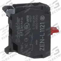 SCHNEIDER Contact Block: 22 mm Panel Mounting Size, 1NC, Momentary, XA Series, Screw Clamp Terminals (MPN ZENL1121). Key specifications — Switch Action: Momentary; Terminal Connection Type: Screw Clamp Terminals; Brand: SCHNEIDER; Compatible with Series: XA.
