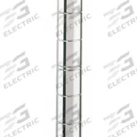 METRO Industrial Wire Shelving Post: 86 in x 1 in, Stainless Steel, Split Sleeve, Silver, 4 Posts (MPN 86PS -4). Key specifications — Brand: METRO; Resistance Properties: Corrosion-Resistant; Recommended Environments: Dry; Leveling Feet Included: Yes; Color: Silver; Finish: Stainless Steel; Material: Stainless Steel.