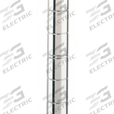 METRO Industrial Wire Shelving Post: 86 in x 1 in, Stainless Steel, Split Sleeve - Corrosion-Resistant Wire Shelving Posts for Harsh Environments