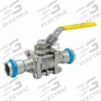 APOLLO Ball Valve: 1 1/2 in, Stainless Steel, Straight Valve Body, Press x Press, Three-Piece, Lever (MPN 123457469). Key specifications — Brand: APOLLO; Handle: Lever.