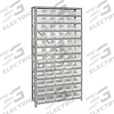 QUANTUM STORAGE SYSTEMS Pick Rack: 36 in x 12 in x 75 in, 1 Sided, 60 Bins, Open, Shelf Bin - Metal Stationary Bin Shelving with Open-Front Bins