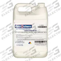 PETROCHEM Air Tool Oil: Synthetic, -55°F Min. Op Temp., 450°F Max. Op Temp., NSF H2, Pail (MPN AIRGUARD 46-001). Key specifications — attr1321222: Synthetic; attr1321226: 15W; attr1321227: 128; attr1321244: PETROCHEM; attr1321245: Pail.