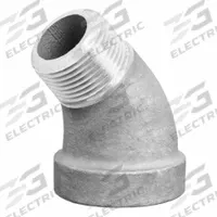 USA INDUSTRIALS Metal Pipe Elbow: 45° Elbow, 1/2 in x 1/2 in, Class 125, Chrome-Plated C89833 Brass (MPN ZUSA-PF-22702). Key specifications — Brand: USA INDUSTRIALS; Maximum Operating Pressure: 125 psi.