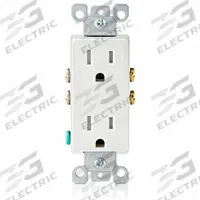LEVITON Receptacle: Duplex, 5-15, White, 125V AC, 15 A, 2 Pole / 3 Wire (MPN T5325-W)