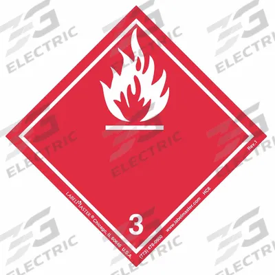LABELMASTER Container Label: Flammable Liquid Label, 3 15/16 in x 3 15/16 in, Paper - Class 3: Flammable Liquids