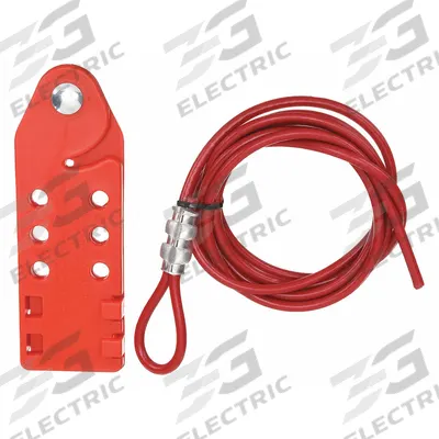 BRADY Cable Lockout: Squeeze Handle, Includes Cable, Steel, 10 ft Cable Lg, Red - Squeeze-Handle Cable Lockouts