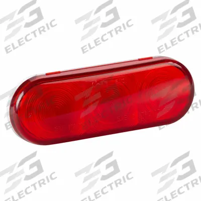 GROTE Stop/Turn/Tail Light: LED, Stop Light, Red, Oval, 2 5/16 in Overall Ht - Stop Lights