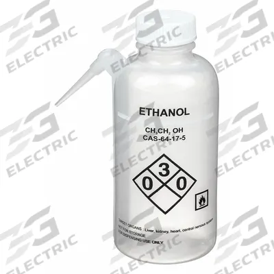 APPROVED VENDOR Wash Bottle: 500 mL, Ethanol, White, Wide, Integrated Spout Spout - Wide Mouthed Integrated Spout Wash Bottles