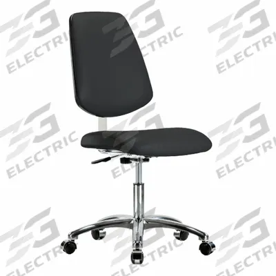 APPROVED VENDOR Cleanroom Chair: Vinyl, Armless, Ht Range 18 1/2 in to 23 3/4 in, 18 1/2 in Seat Wd - Vinyl Cleanroom Chairs