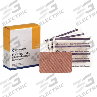 FIRST AID ONLY Adhesive Bandage: Strip Bandages, 2 in Wd, 3 in Lg, Not Metal Detectable