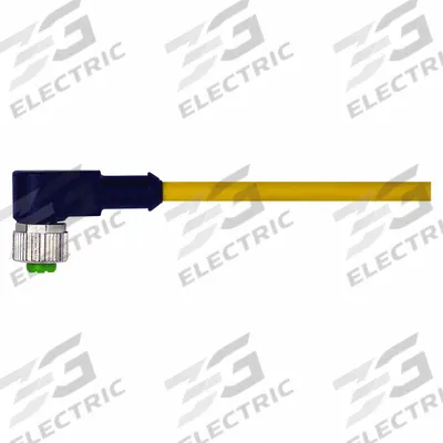 MURRELEKTRONIK Cordset: M12 Female Right Angle X Bare Wire, 8 Pins, Yellow, TPE, 10 m Cable Lg - Single-Ended Cordsets with TPE Jacket for Heaviest-Duty Applications
