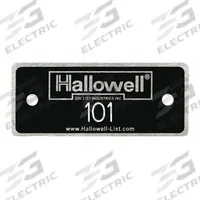 HALLOWELL Numbers 101 to 200: 2 3/8 in x 1 in, 100 Plates, 101 to 200, Aluminum, NPH101-200. Key specifications — Manufacturer Part Number: NPH101-200; Brand: HALLOWELL; Material: Aluminum; Number Range: 101 to 200; Product Type: Number Plates; Color: Black with White Lettering.