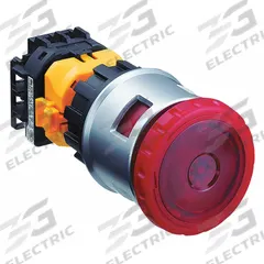 EUCHNER Emergency Stop Push Button: Illuminated, Mushroom Head Profile, Non-Metallic, 30 mm, 1NO/2NC (MPN ES-XN4E-LL412Q4MFR). Key specifications — Brand: EUCHNER; Action: Maintained/Maintained; Series: ES-XN; Push Button Material Type: Non-Metallic.