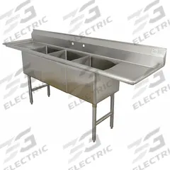 ADVANCE TABCO Scullery Sink: 3 Bowls, 43 in Overall Ht, 75 in Overall Lg, 21 in Overall Wd (MPN FC-3-1515-15RL). Key specifications — Brand: ADVANCE TABCO.