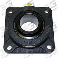 SEALMASTER 4 Bolt Flange Bearing: Radial Ball, 1 in Bore, Cast Iron, Set Screws, 4 1/4 in Lg, Square (MPN MSF-16). Key specifications — Bore Type: Cylindrical; Brand: SEALMASTER; Lubricant Material: NLGI #2 Equivalent; Mounting Bolt Size: 7/16 in; System of Measurement: Inch.