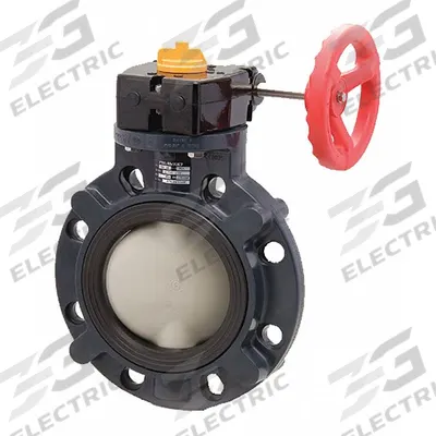 ASAHI Butterfly Valve: 12 in Pipe Size, Concentric, 100 psi Max. Pressure (CWP) - PVC General-Service Butterfly Valves