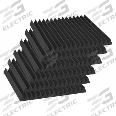 AURALEX Acoustic Foam: 1.1 NRC, Gray, 24 in Overall Lg, 24 in Overall Wd - Foam Acoustic Wall Panels