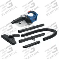 BOSCH Handheld Vacuum: 21 cfm Air Flow, 3 lb Wt, 80 dB Sound Level, 1/4 gal Vacuum Capacity, Std (MPN GAS18V-02N). Key specifications — Power Source: Cordless; Includes Battery: No; Brand: BOSCH.