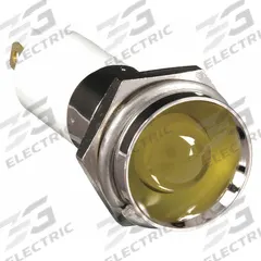 APPROVED VENDOR Protruding Panel Light: 12 mm Panel Mounting Hole Dia, LED, Yellow, Protruding Head (MPN 24M119). Key specifications — Brand: APPROVED VENDOR; Electrical Connection: 0.11 Male Quick Disconnect.