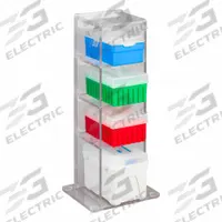 Lab Bench Vertical Organizer: 6 3/4 in Overall Wd, 16 in Overall Ht, 5 3/4 in Overall Lg, PETG (MPN 4VTORG). Key specifications — Material: PETG; Mounting Location: Benchtop; Color: Clear; Product Type: Lab Organizer; Total Holding Capacity: (4) Boxes of Tips; Brand: POLTEX.
