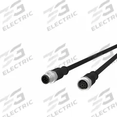 Sensor Cable: M12 Male Straight X M12 Female Straight, 8 Pins, Black, PUR, 1 m Cable Lg (MPN 142MEA12010). Key specifications — Cable Jacket Color: Black; End 1 Gender: Male; End 1 Mounting Orientation: Straight; End 2 Gender: Female; End 2 Mounting Orientation: Straight; End 2 Connection Type: M12; IP Rating: IPX5; Brand: METZ CONNECT.