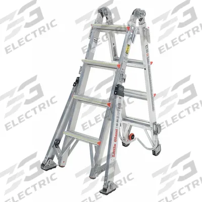 LITTLE GIANT Combination Ladder: 6 Configurations, Aluminum, 375 lb Load Capacity - All Configuration Multifunction Ladders