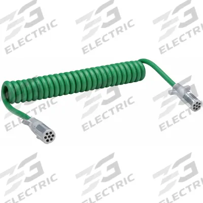 GROTE Coiled ABS Power Cord: Die-Cast Plugs, 15 ft Wire Lg, 15 ft Overall Lg (MPN 87101) - Fleet and Vehicle Maintenance