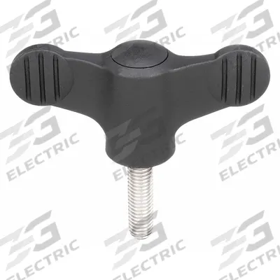 KIPP Hand Knob: Wing, Plastic w/ SS Thread, M6 Thread, 30 mm Thread Lg - Wing Knobs with Threaded Stud