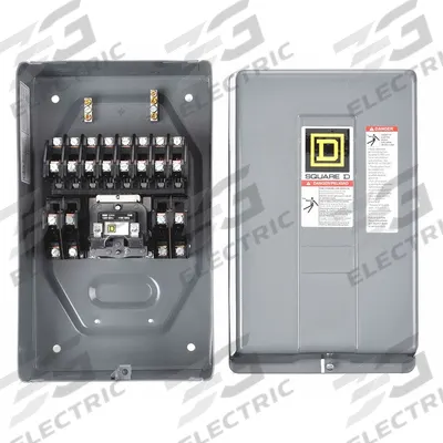 SQUARE D Lighting Magnetic Contactor: 12 Poles, 120V AC, 30 A - Enclosed Electrically Held Lighting Contactors