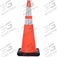 Traffic Cone with Bands: MUTCD/NCHRP-350, 36 in Cone Ht, Orange, High-Intensity Prismatic, PVC (MPN RS90055CT3M64). Key specifications — Base Color: Black; Brand: APPROVED VENDOR; Cone Material: PVC; Legend: Blank; Includes: Grip Top.