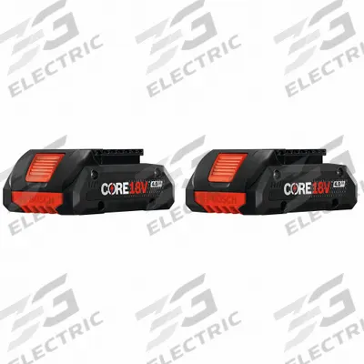 BOSCH Battery: CORE18V, 4 Ah, 2 Batteries Included, 18V DC - Bosch Cordless Tool Batteries