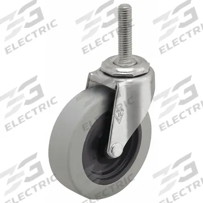 SHEPHERD CASTER Stem Caster: 3 in Wheel Dia., 13/16 in Wheel Wd, 3 1/2 in Mounting Ht, Swivel - NSF-Listed Sanitary Threaded Stem Casters