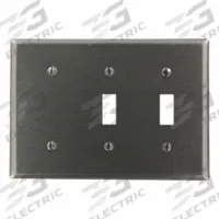 LEVITON Wall Plate: Combo, 3 Gang, Silver, Std Size (MPN S214-N). Key specifications — Brand: LEVITON; Material: Stainless Steel.