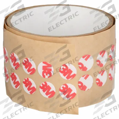3M Film Tape: Disc, 2 in Pre-Cut Dia, 8.3 mil Thick, Acrylic, Polyester Film - Double-Sided Film Tape Discs