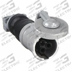 HUBBELL Pin and Sleeve Connector: Gray, 250V DC/600V AC, Single Phase, 60 A, 2 Pole, 3 Wire (MPN HBL360CS2W). Key specifications — Brand: HUBBELL.