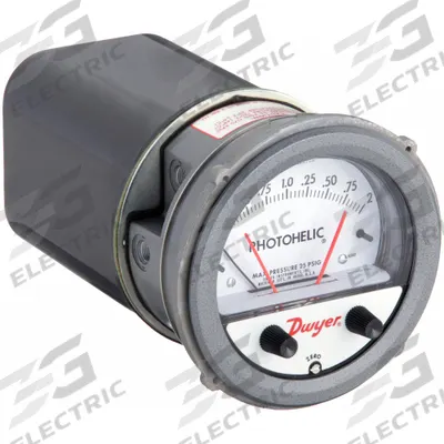 Dwyer Differential Pressure Gauge & Switch: Single-Side, 1/8 in NPT Female - Low Operating Pressure Differential Gauges with Switch