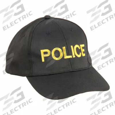 HEROS PRIDE Police Hat: Universal, Black with Gold Lettering - Brim Hats