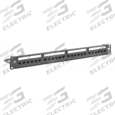 HUBBELL PREMISE WIRING Patch Panel: Flat, 1 Rack Units, 24 Ports, 6, IDC, 4-Pr PoE (4PPOE) - Rack-Mount Punchdown RJ45 Patch Panels