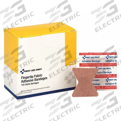 FIRST AID ONLY Adhesive Bandage: Fingertip Bandages, 1 3/4 in Wd, 2 in Lg