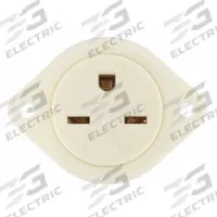 BRYANT Flanged Receptacle: Single, 6-15, White, 250V AC, 15 A, 2 Pole / 3 Wire (MPN 5679)